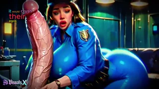 Busty police performer verbalizes small penis humiliation, while fantasizing about large penises