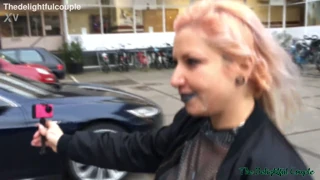 Tattooed ex-girlfriend does first cumwalk, through Amsterdam streets