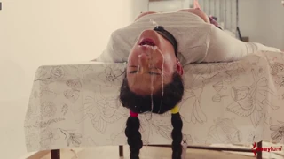 A hot spanish pawg receives rough ass fucking, and deepthroat in bondage