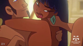 Road to threesome with penis in pussy and moans