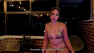 Daniela Andrea joins Brian Evansx in his hot tub. His small dick leaves her unsatisfied - they still fuck