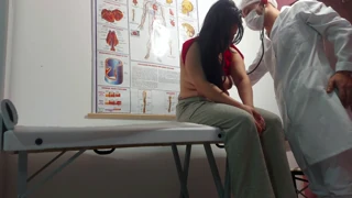 gynecologist sticks finger in patient's anus and fucks her