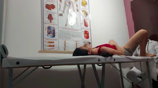 gynecologist sticks finger in patient's anus and fucks her