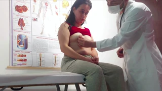 gynecologist sticks finger in patient's anus and fucks her