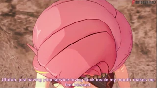 eremite loremaster blowjob with pink hair npc, fantasyking3