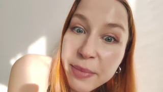 Redhead films a blog about how a guy is having sex with a girl and ends up in a threesome with them
