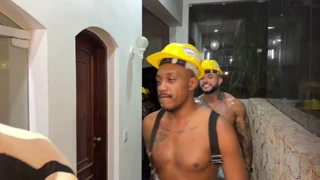 Yuri Gaucho Brazilian gangbang with couple bukkake