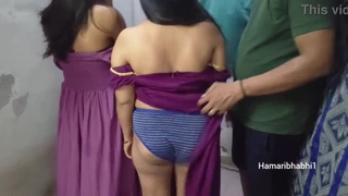 Three people engage in indian group sex