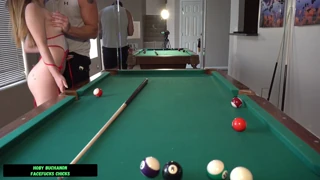 tight teen kinsley kane fucked hard from behind on a pool table
