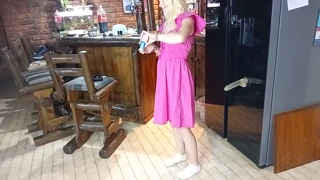 18blondteen fucking the fridge while my roomates are watching