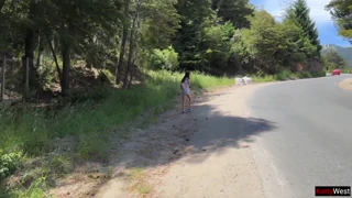 Brunette Receives Facial After Bush Scene