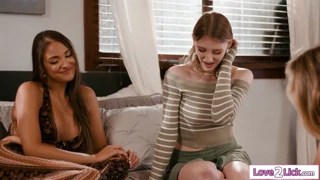 do the three lesbians enjoy licking each others pussies