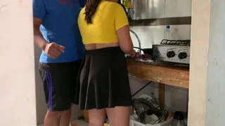 Your cock is so nice but let me cook in peace my husband may find out