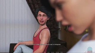 Busty MILF makes him rock hard
