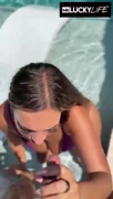 Want to chill by the pool with Alanna Pow and her big natural melons?