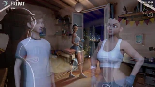 The woman wonders if she can find her bra or will stay naked always