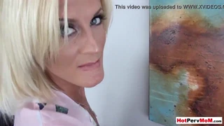 will the busty milf stop ironing to blow him?