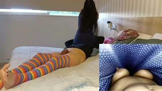 Man Licks Her Pussy Under Skirt And Sees Breastfeeding Tits
