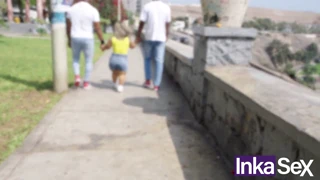 Brazilian dwarf with big ass receives anal from fake American producers in this Inka Sex scene