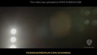 xchimera drips wax on zazie skymm's stockings for tied anal fingering and cumshot 😈💦🔥