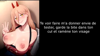 Radovedni glede hentai JOI z Chainsawman močjo v divjem assplayu in nogah?