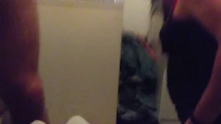Hey watch me gag on cock in the laundry room