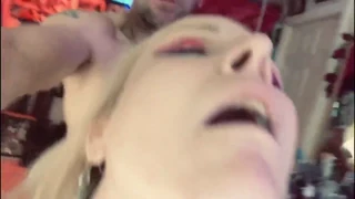 Sexy amateur blonde moans loud while getting fucked in shower