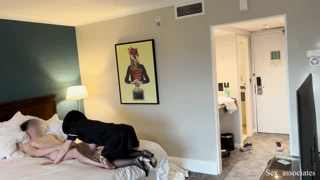 Flash Bite Public Femme Chambre Hôtel Accepte Aider Jouir