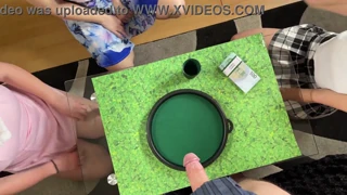 Amateur girls tease with CFNM handjobs edging balls and precum challenge