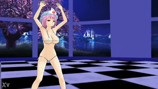 Yuyuko Saigyouji Touhou MMD r18 mbukak aksi susu gedhe eksplisit