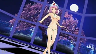 Yuyuko Saigyouji Touhou MMD r18 razkriva eksplicitne velike joške