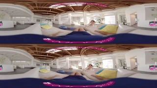 Malaking suso na Latina nagte-tempt sa VR yoga stretch