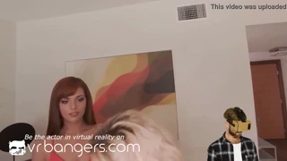 Vr bangers outdoor threesome with redhead and blonde