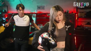 biker girl takes deep creampie in wet pink pussy after riding big cock