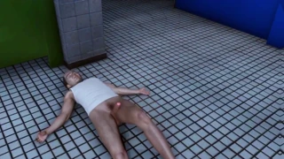 Hey, you think this lustful cheating wife could handle more in a public men's toilet?