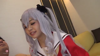 I confidently stroke cock in cute student uniform but get so aroused switching to ladylike one that I masturbate while jerking him off!