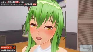 無修正の日本のヘンタイアニメ、残虐なC.C.のASMR付き