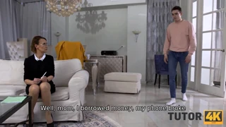 TUTOR4K. Парень противится жаркому свиданию зрелой красотки со стаду, но страсть побеждает