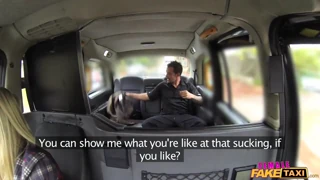 Female Fake Taxi Milf Gags on Cop Uniform Blowjob Before Swallowing Thick Cumshot