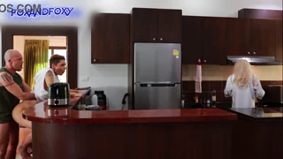 Almost caught surprise anal creampie during risky ass fuck nearby
