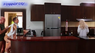 Almost caught surprise anal creampie during risky ass fuck nearby