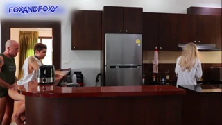 Almost caught surprise anal creampie during risky ass fuck nearby