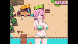 blasting cum on big tits of three blonde island babes in hypnotized hentai cowgirl creampie