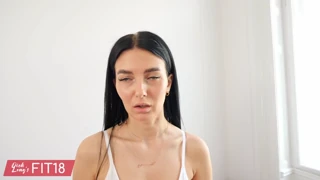 Feeling excited, POV all natural big tits Latvian with braces Simon Kitty fucks owner to use gym for free - 60FPS