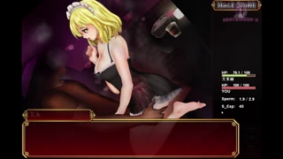 blacksmith girl wears underwear and has sex on sofa then cums fast