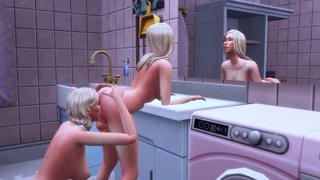 Whoa, futanari sets up brutal anal for trans girl trapped in the washing machine... insane hentai SFM! 🍑🔥