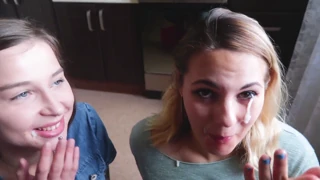 Larunamave And Teacherofmagic Join Neighbors For Kitchen Threesome Blowjob Deepthroat Cumshot In Hostel