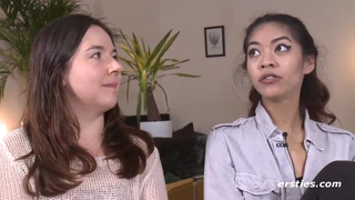 Two German girls with two dildos in one shoot