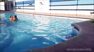 Seduced a Chubby Housewife for Public Pool Pounding! This Busty Latina Slut Took My Dick Deep in the Water