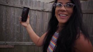 Latina influencer Jolla surprised live outdoors with cum on face